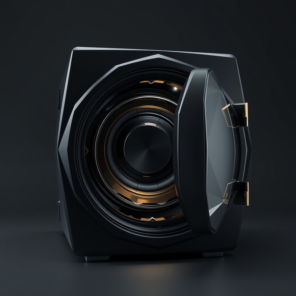 Nested transparent compartments in faceted 3D geometry, the innermost layer partially drawn outward, revealing the layered structure beneath a sealed exterior.